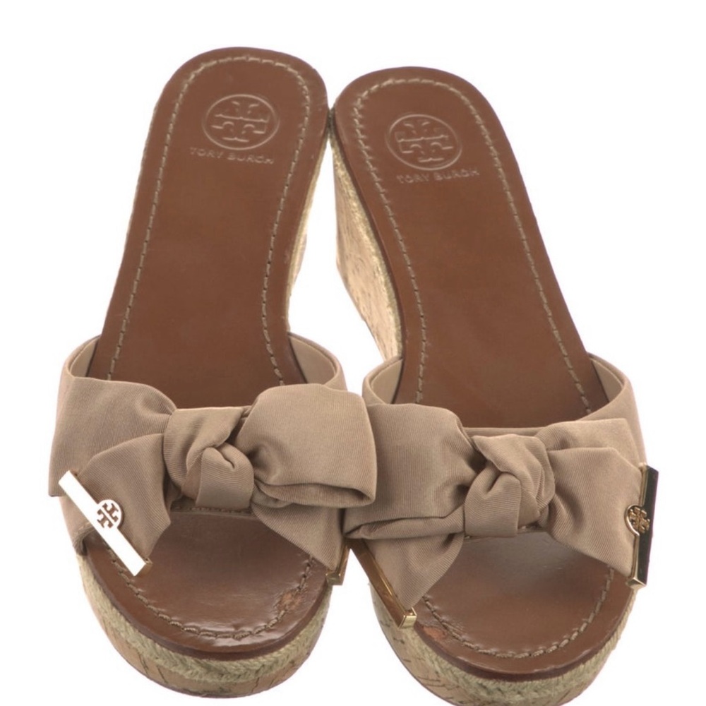 Tory Burch Tan Wedge Sandals